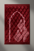 Classic Soft Velvet  Prayer Mat – Maroon Elegance Edition