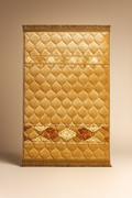 Premium Velvet Prayer Rug – Golden Geometric Pattern