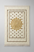 Premium Golden Embroidered Padded Prayer Mat – Velvet Janamaz | Sajdah Hub