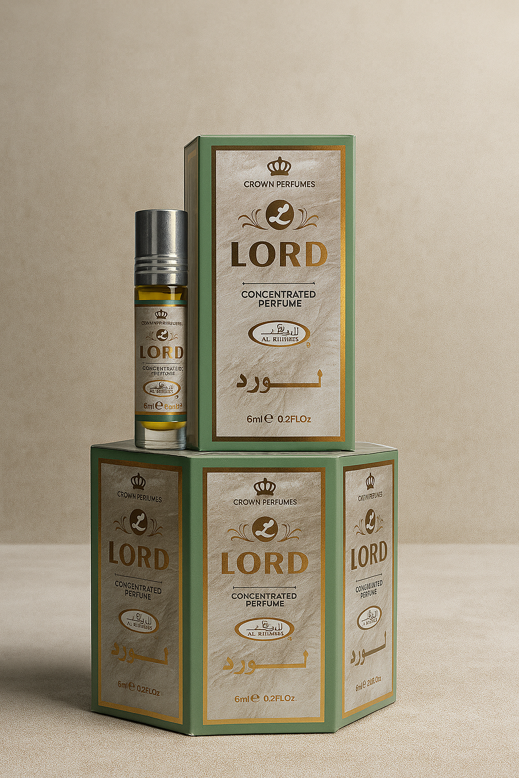 Lord Concentrated Perfume Oil – Al-Rehab 6ml Roll-On (Pack of 6) | Fresh, Masculine Arabic Attar