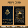 Classic Soft Velvet Prayer Mat Combo – Golden Elegance Edition (Set of 2)